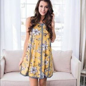 🌻Mustard Verona Lily Ribbed Mini Dress 🌻